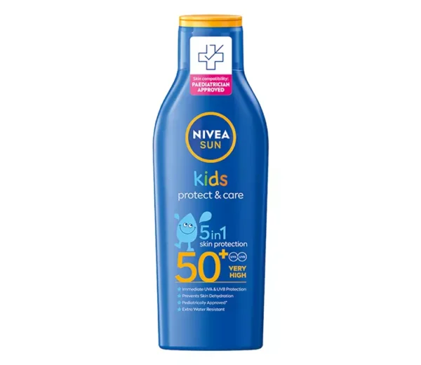NIVEA SUN KIDS PROTECT & CARE losjonas nuo saulės vaikams SPF 50+, 200 ml
