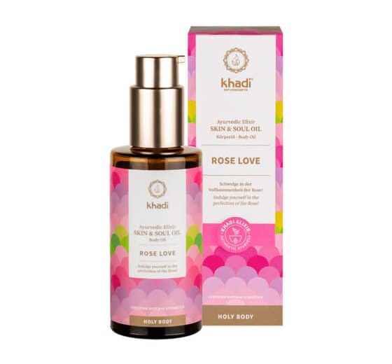 KHADI SKIN & SOUL ROSE LOVE maitinantis kūno aliejus, 100 ml