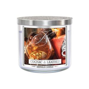 KRINGLE CANDLE COGNAC AND LEATHER kvapioji žvakė, 411 g